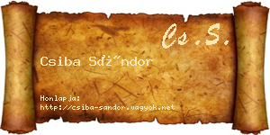 Csiba Sándor névjegykártya
