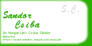 sandor csiba business card